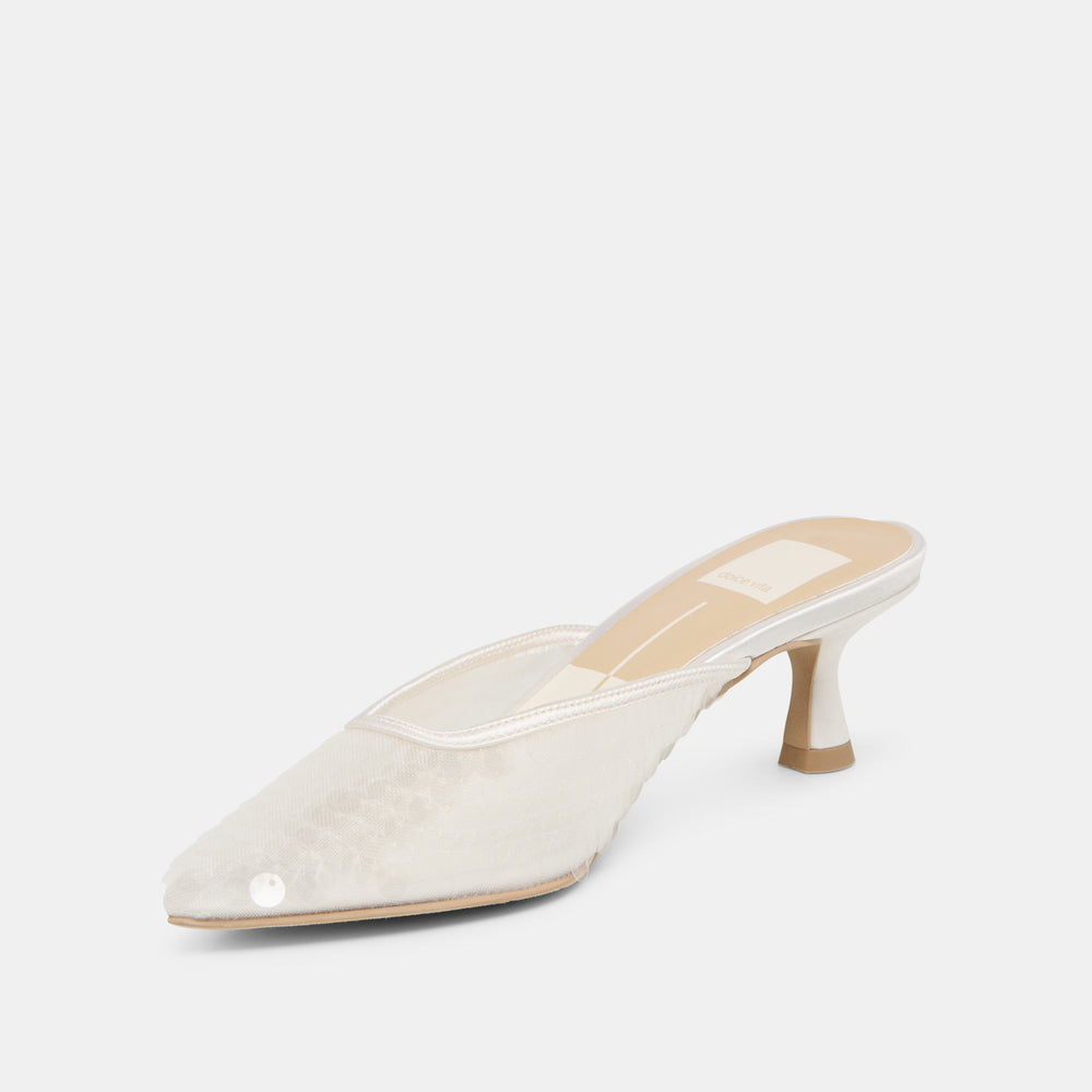 Cleo Ivory Sequin Heels / Dolce Vita