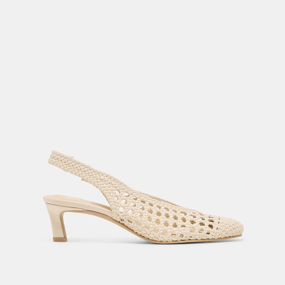 Fawne Creme Woven Stella Heels / Dolce Vita