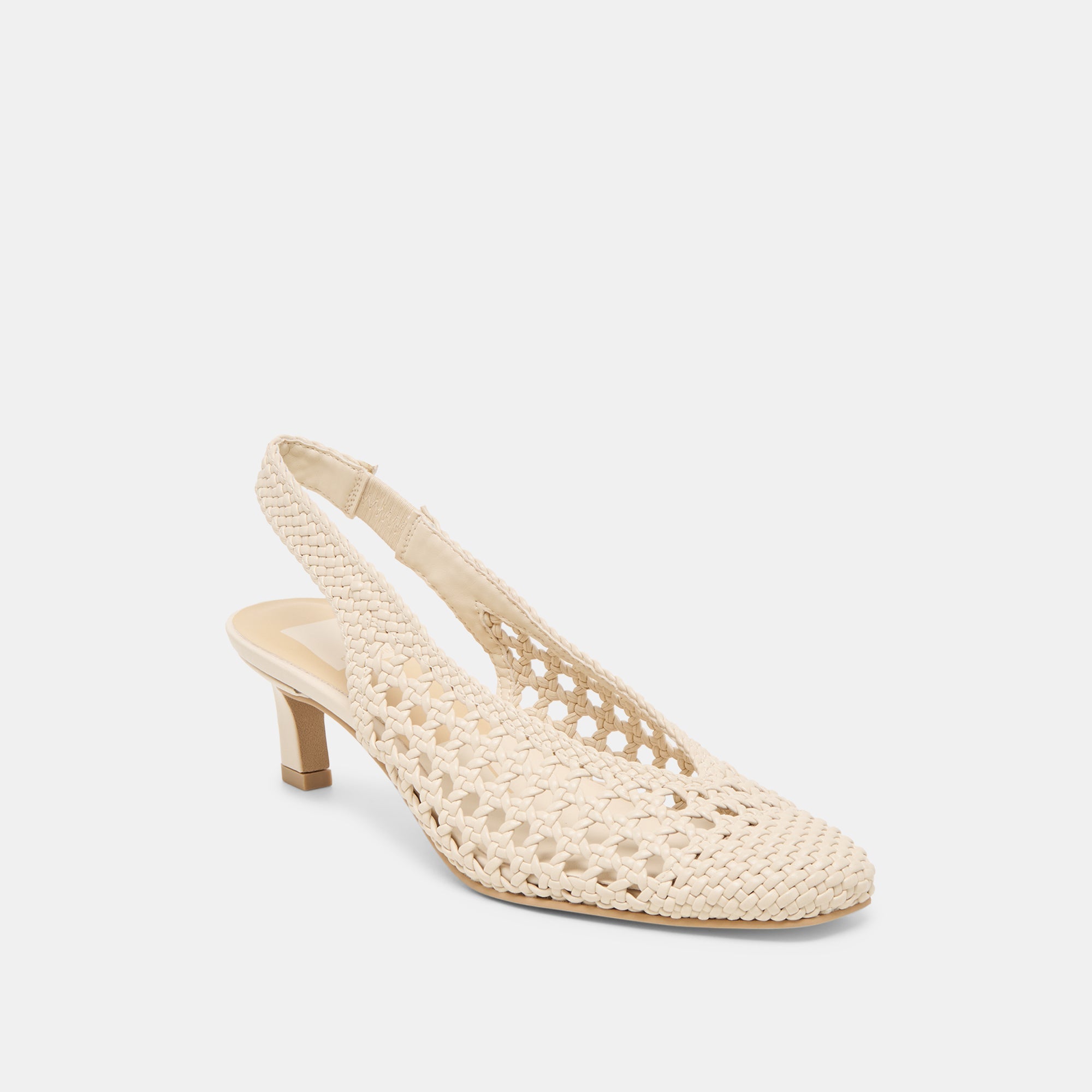 Fawne Creme Woven Stella Heels / Dolce Vita