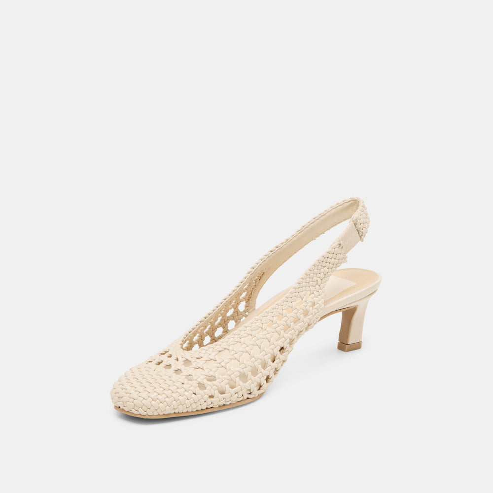 Fawne Creme Woven Stella Heels / Dolce Vita