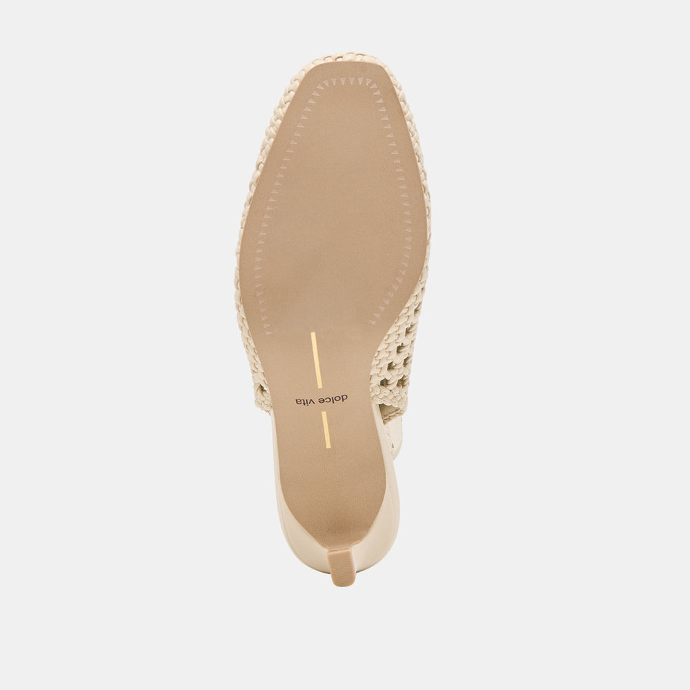 Fawne Creme Woven Stella Heels / Dolce Vita