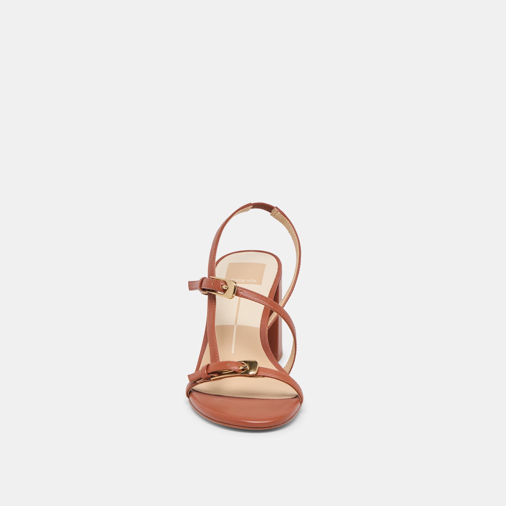 Faye Cognac Leather Heels / Dolce Vita