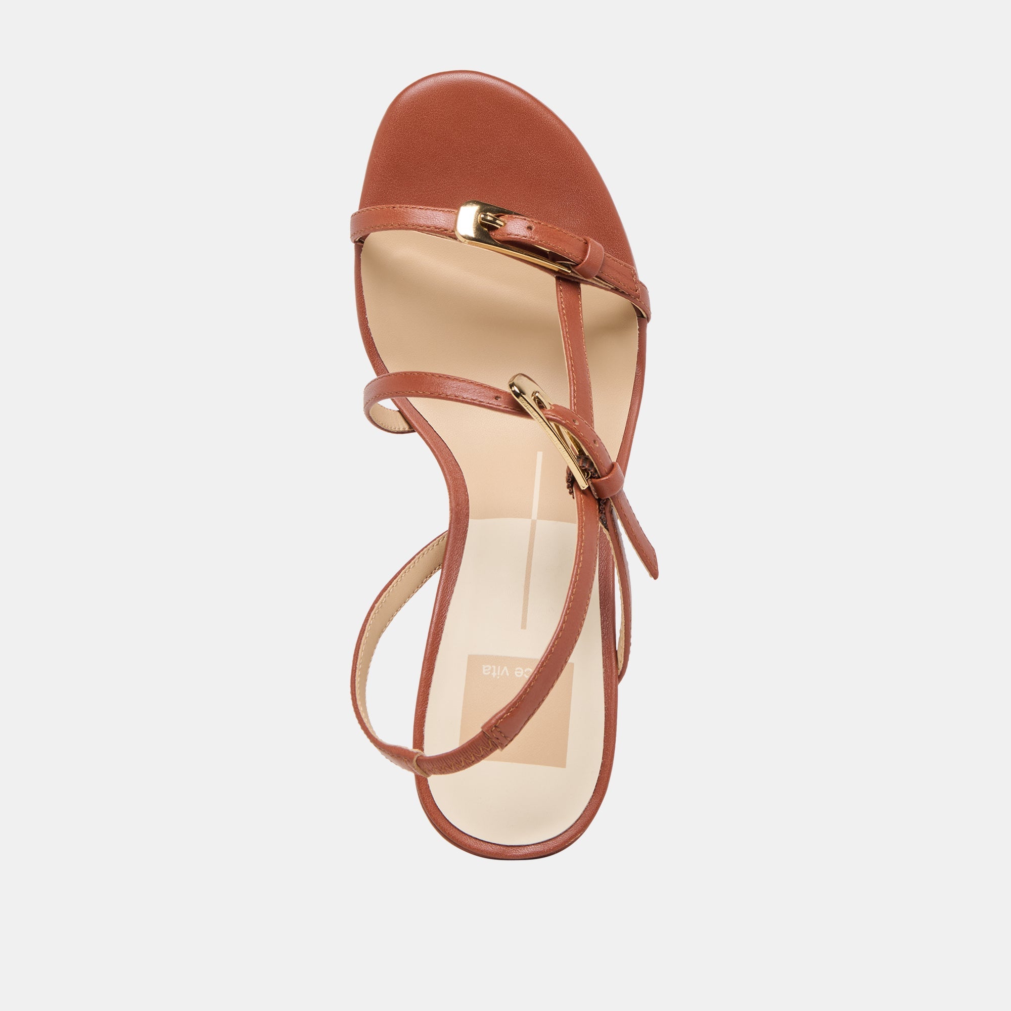 Faye Cognac Leather Heels / Dolce Vita