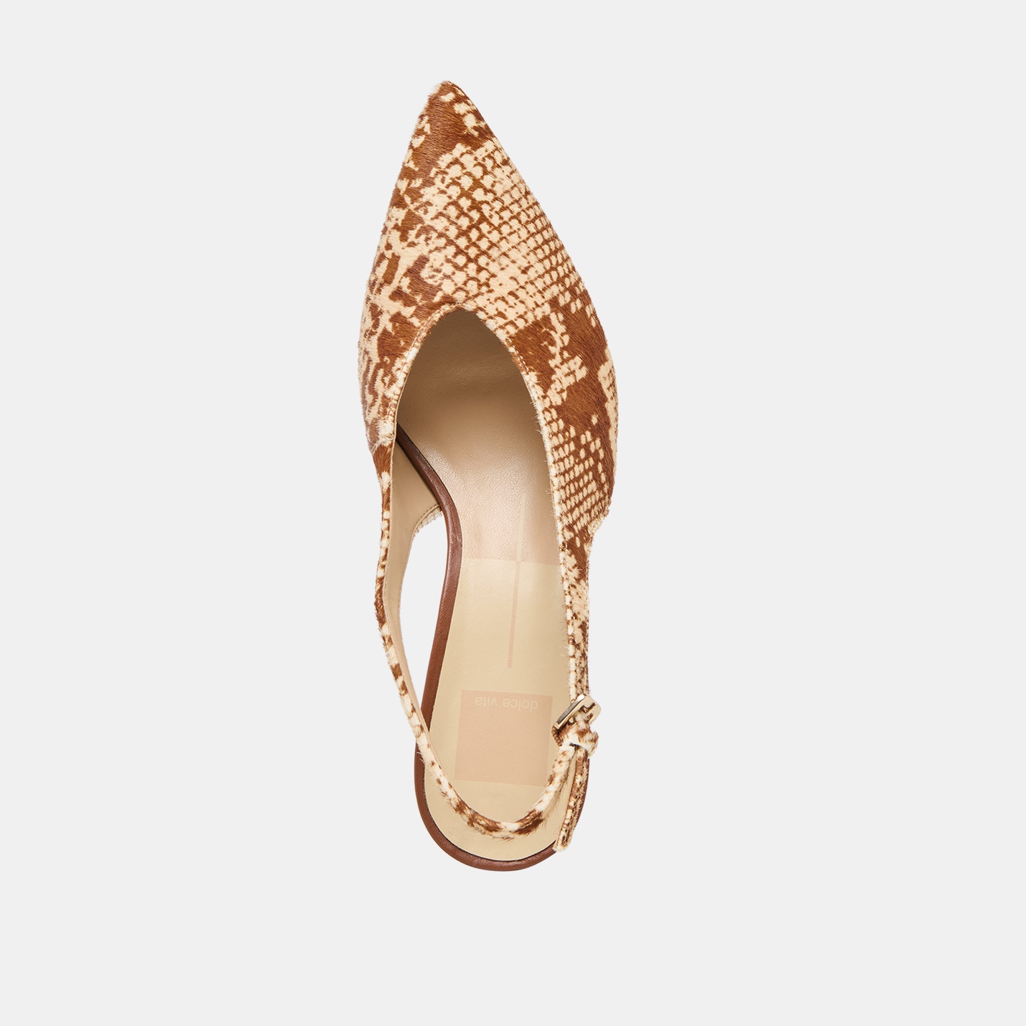 Alenna Brown Snake Calf Hair Heels / Dolce Vita
