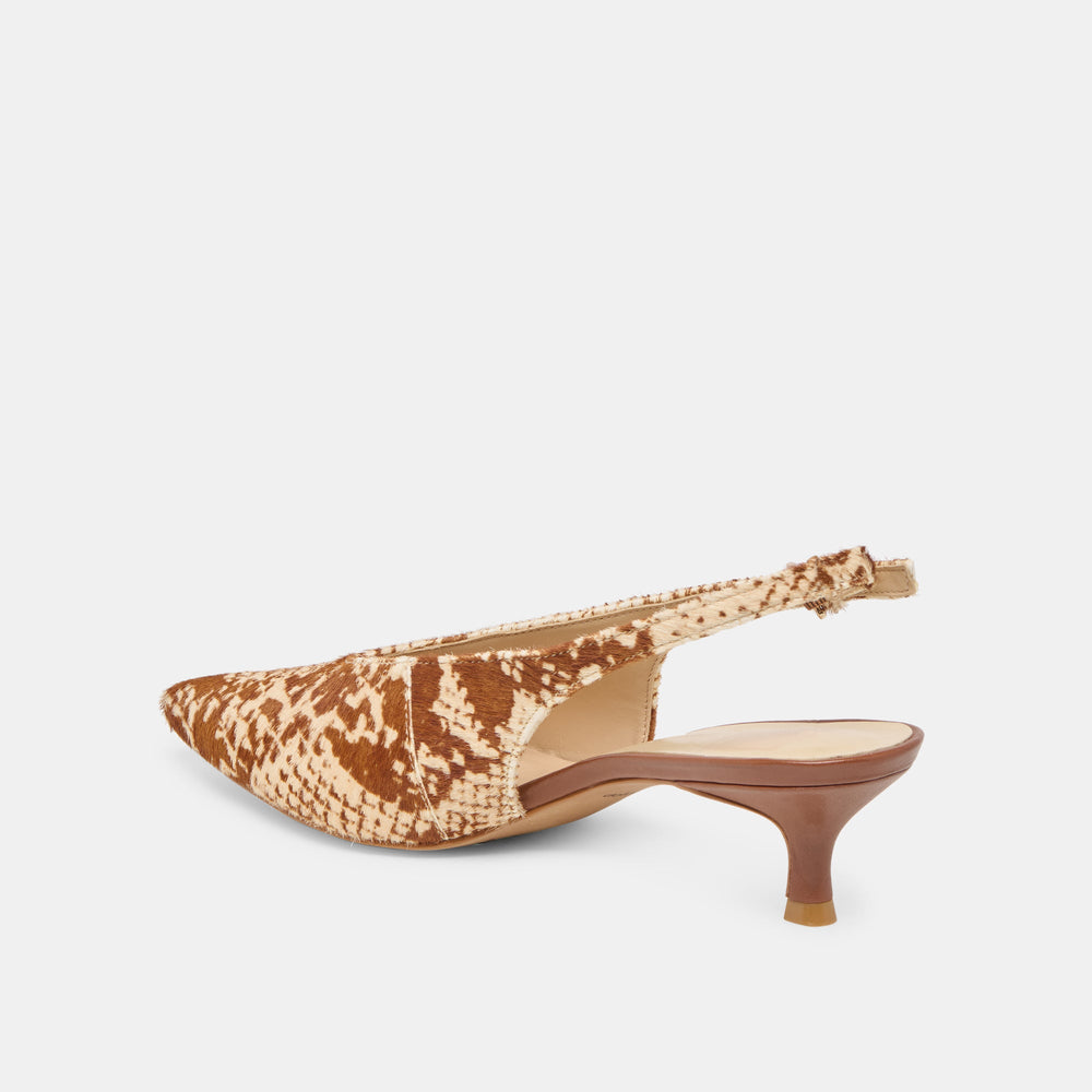 Alenna Brown Snake Calf Hair Heels / Dolce Vita