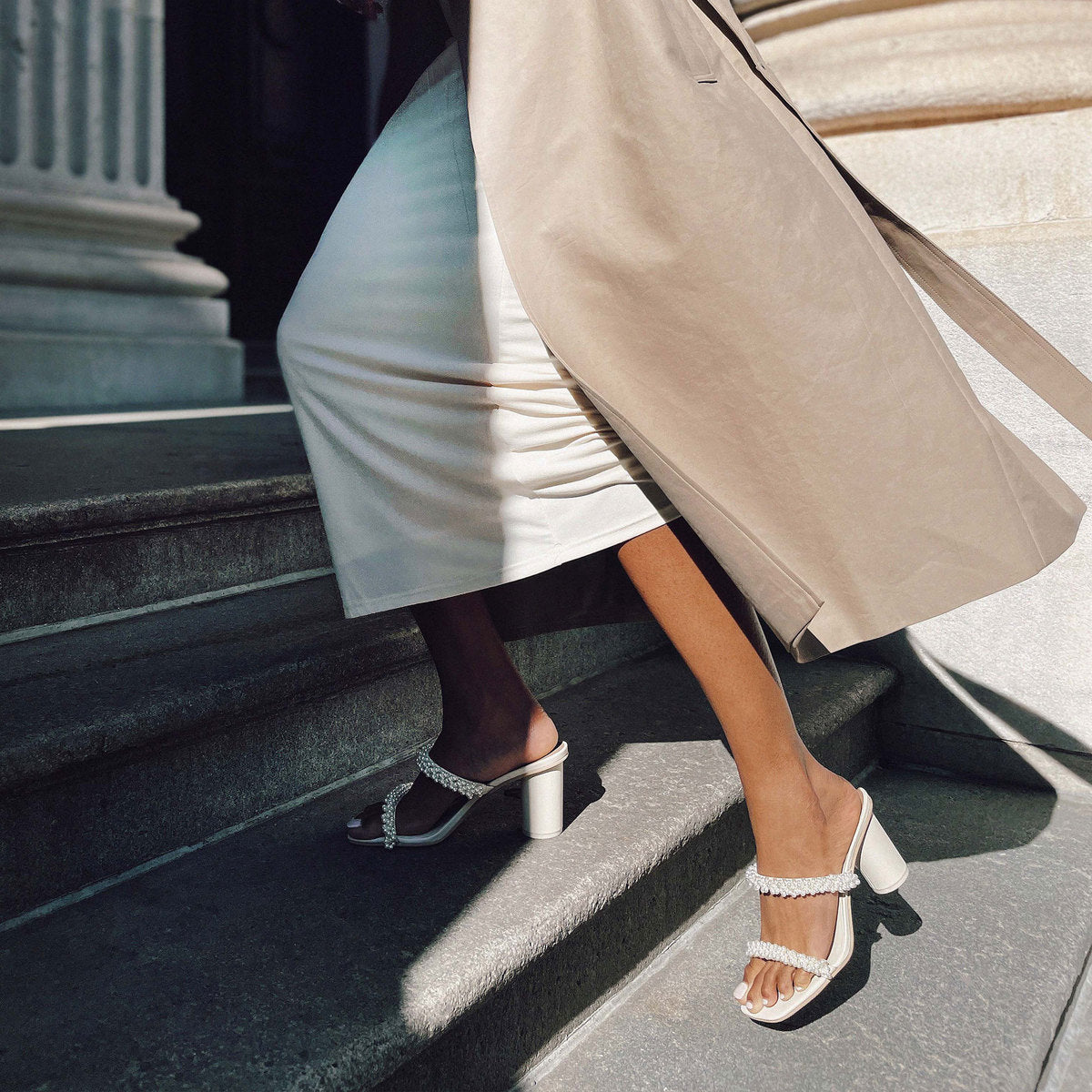 NOEL Heels Vanilla Pearls | Vanilla Pearl Bead Heels
 – Dolce Vita / Dolce Vita