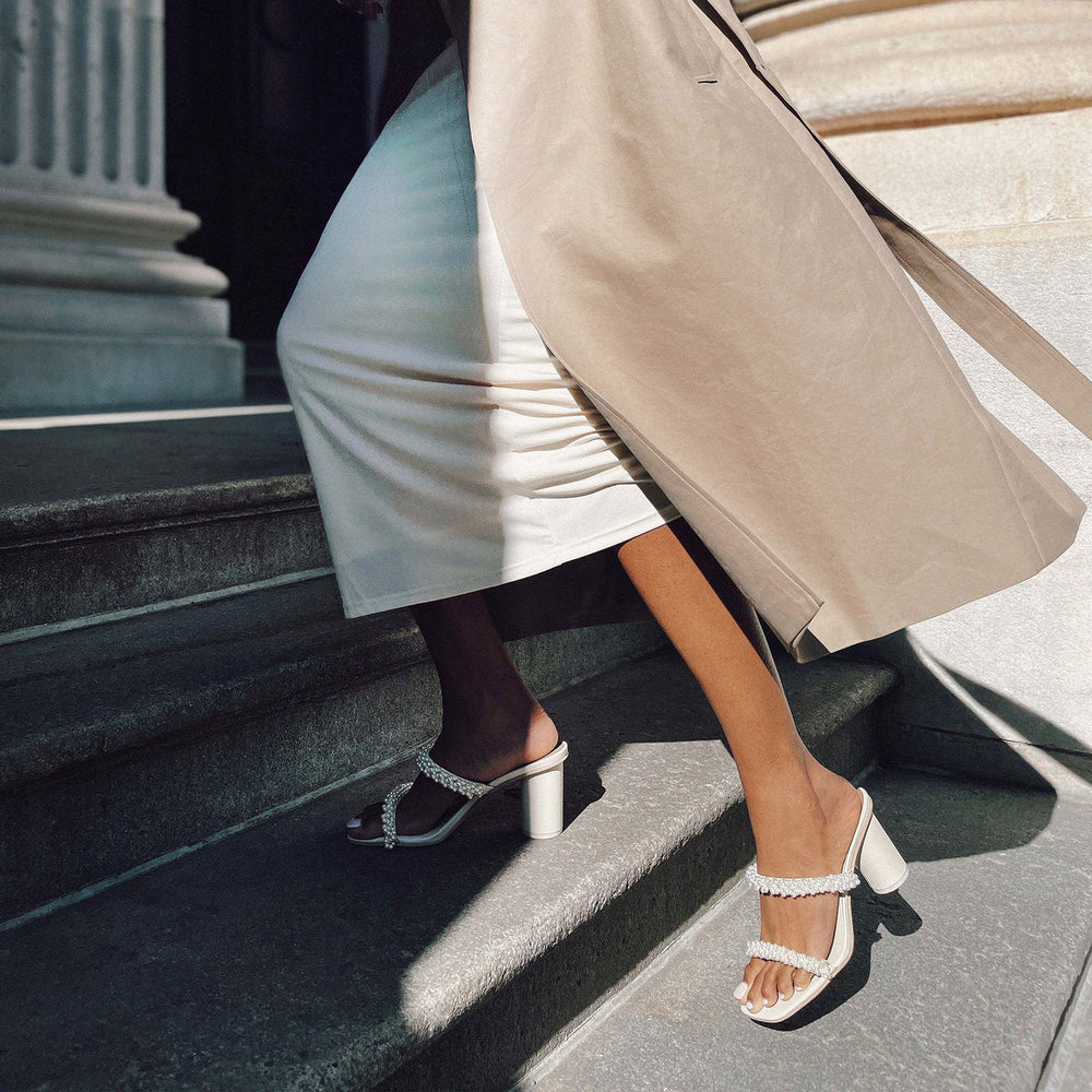 NOEL Heels Vanilla Pearls | Vanilla Pearl Bead Heels
 – Dolce Vita / Dolce Vita
