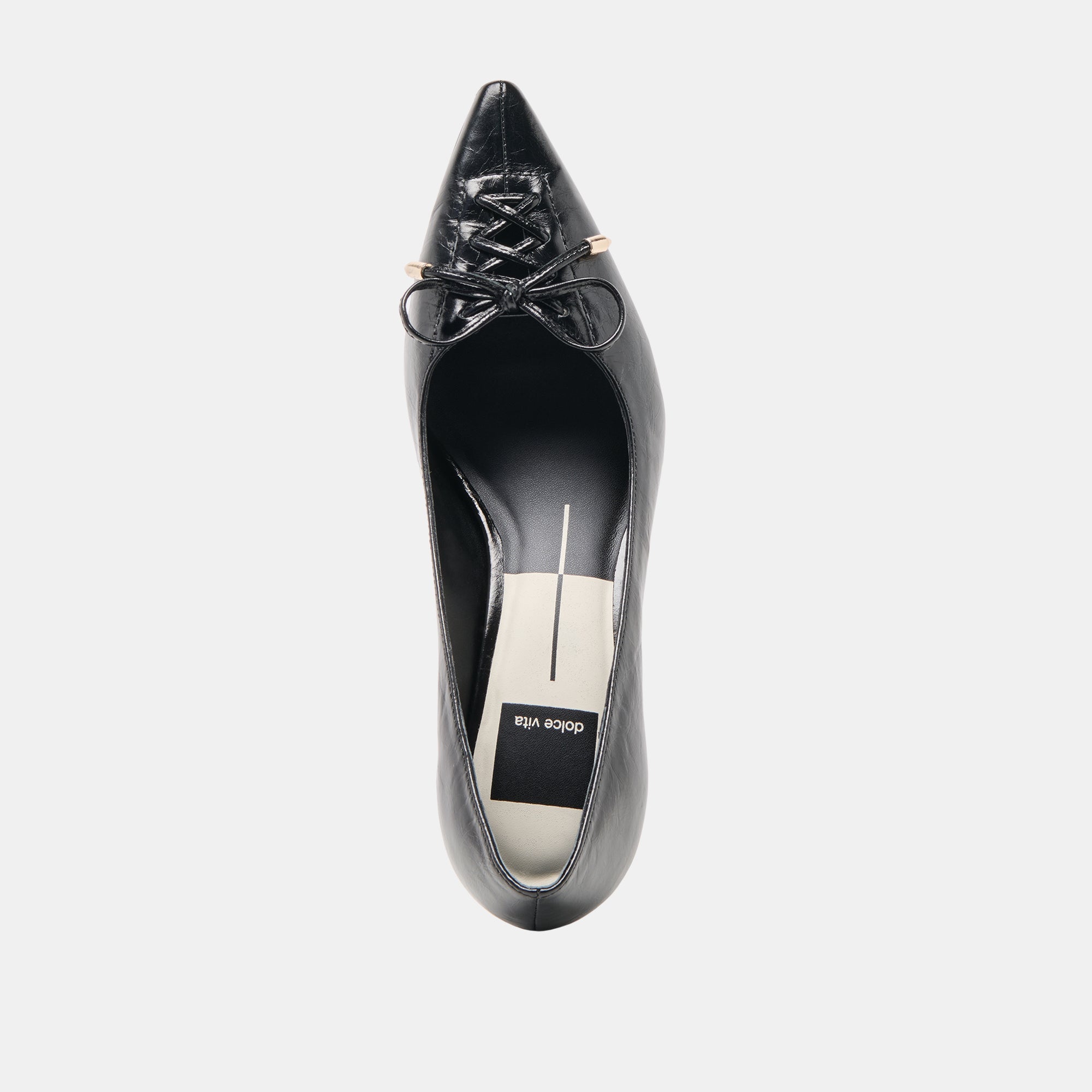Clarie Midnight Crinkle Patent Leather Heels / Dolce Vita