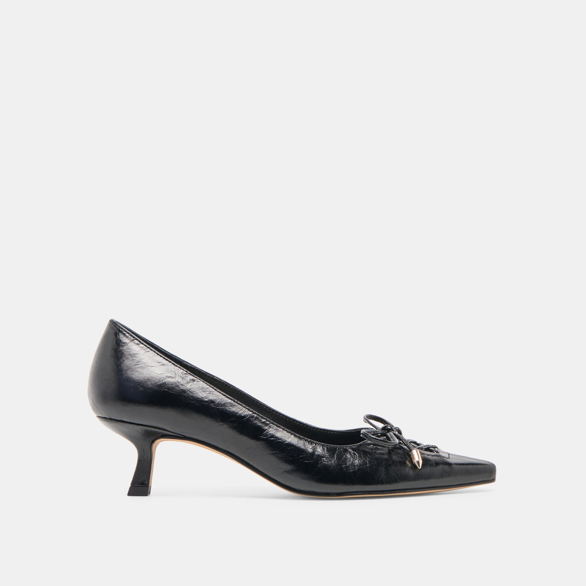 Clarie Midnight Crinkle Patent Leather Heels / Dolce Vita