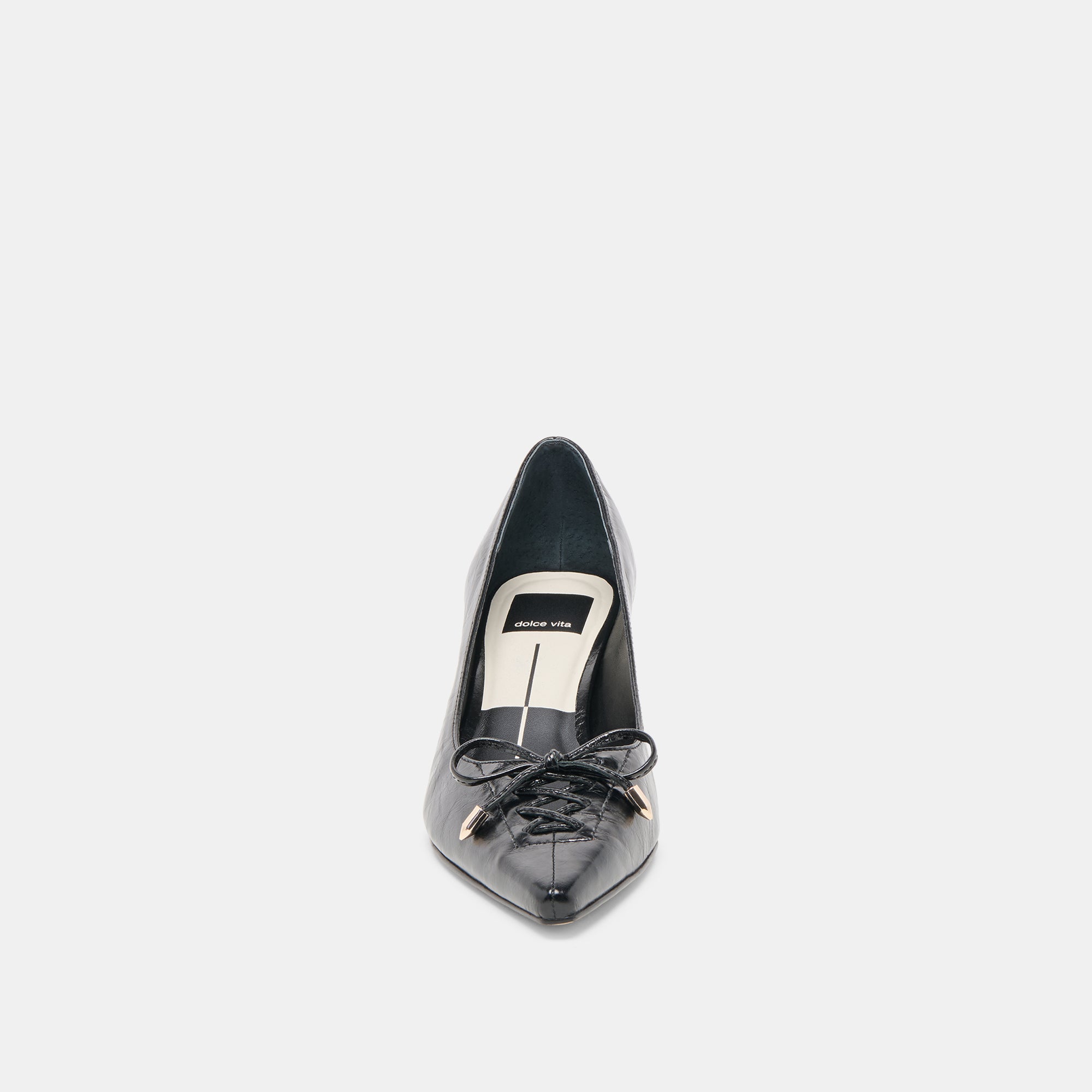 Clarie Midnight Crinkle Patent Leather Heels / Dolce Vita