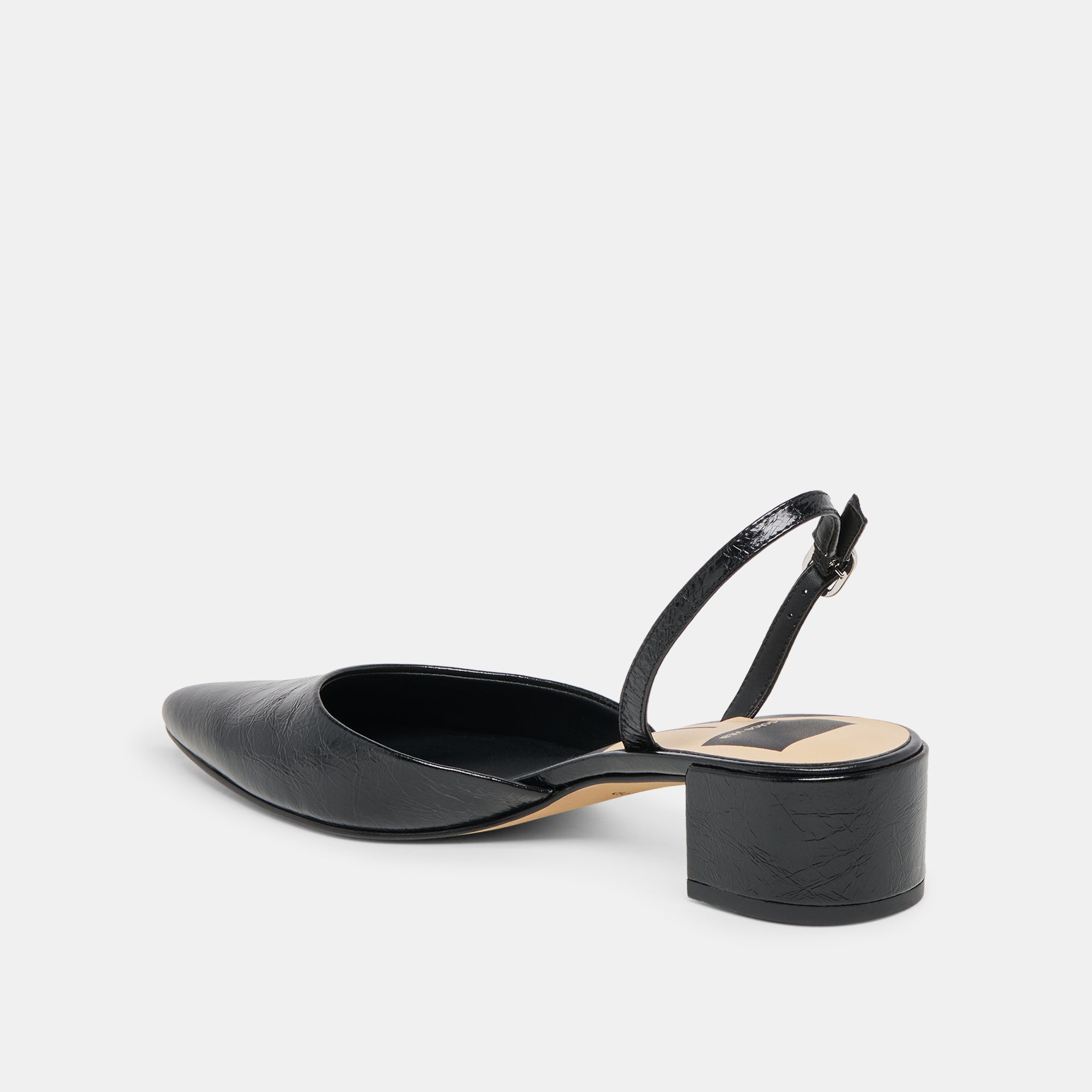 Carel Midnight Crinkle Patent Leather Heels / Dolce Vita