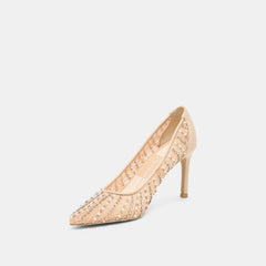 Kashe Pearl Blush Lace Mesh Heels / Dolce Vita