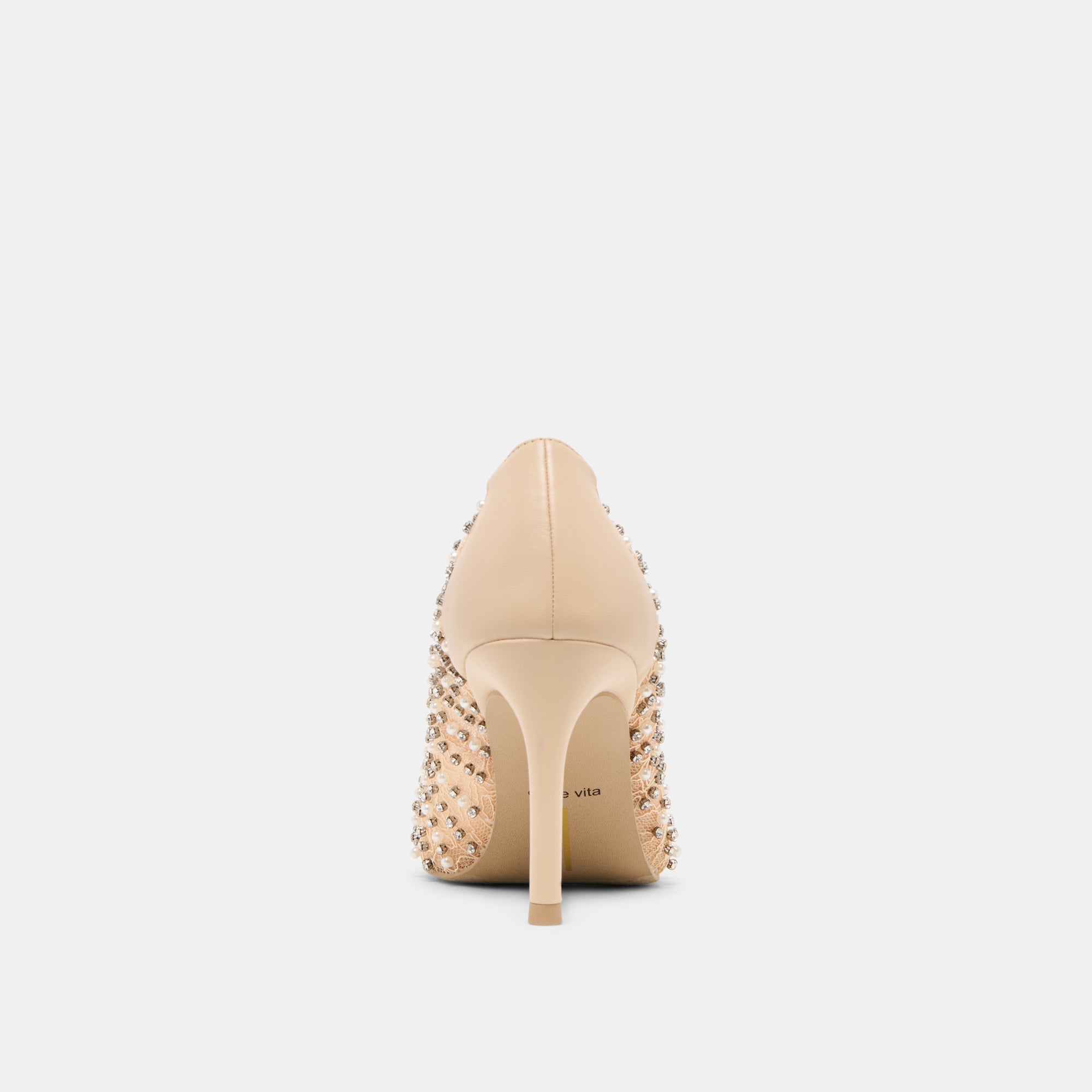 Kashe Pearl Blush Lace Mesh Heels / Dolce Vita