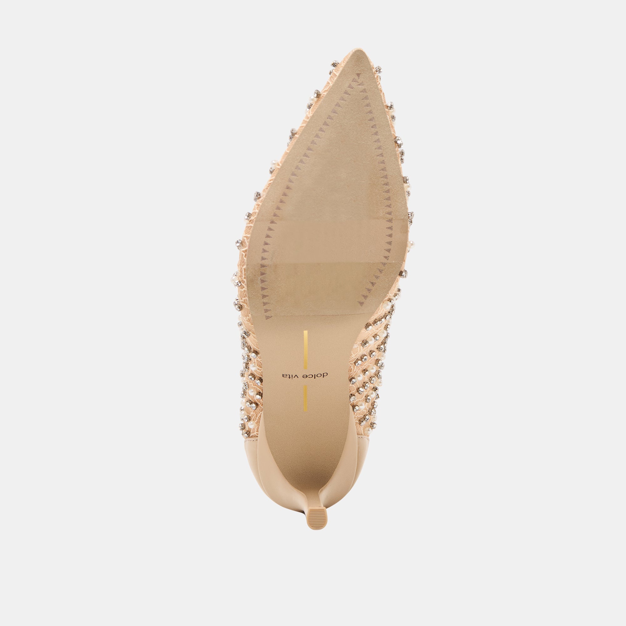 Kashe Pearl Blush Lace Mesh Heels / Dolce Vita