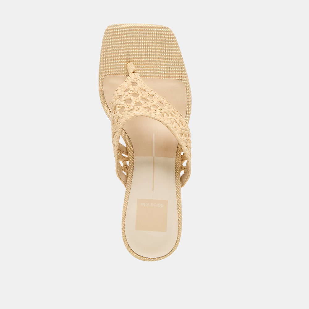 Barlo Lt Natural Woven Raffia Heels / Dolce Vita