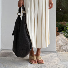 Barlo Lt Natural Woven Raffia Heels / Dolce Vita