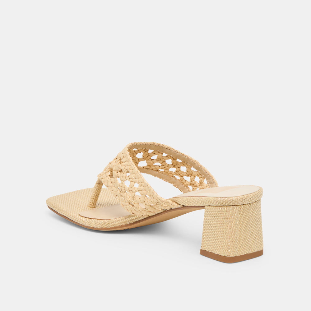 Barlo Lt Natural Woven Raffia Heels / Dolce Vita