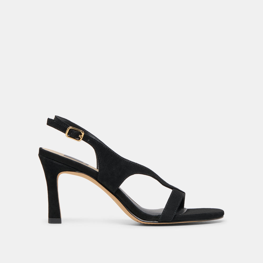 Izela Onyx Suede Heels / Dolce Vita