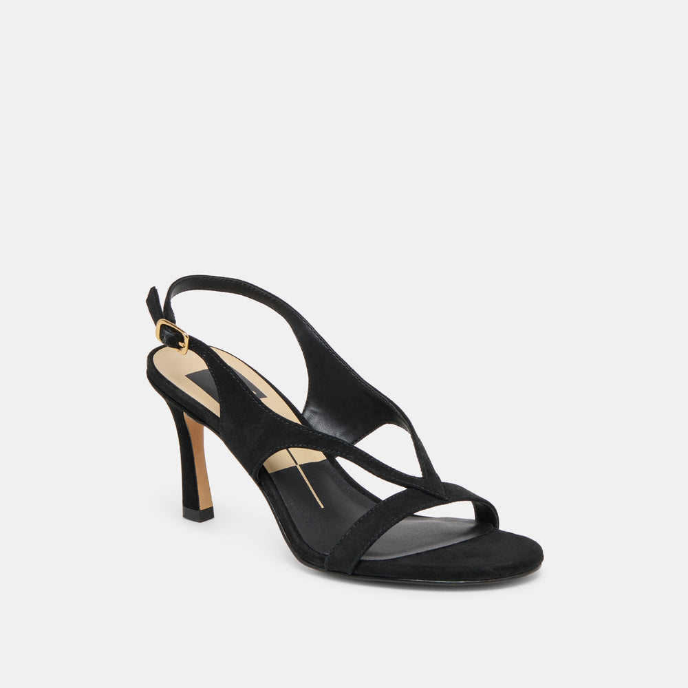 Izela Onyx Suede Heels / Dolce Vita