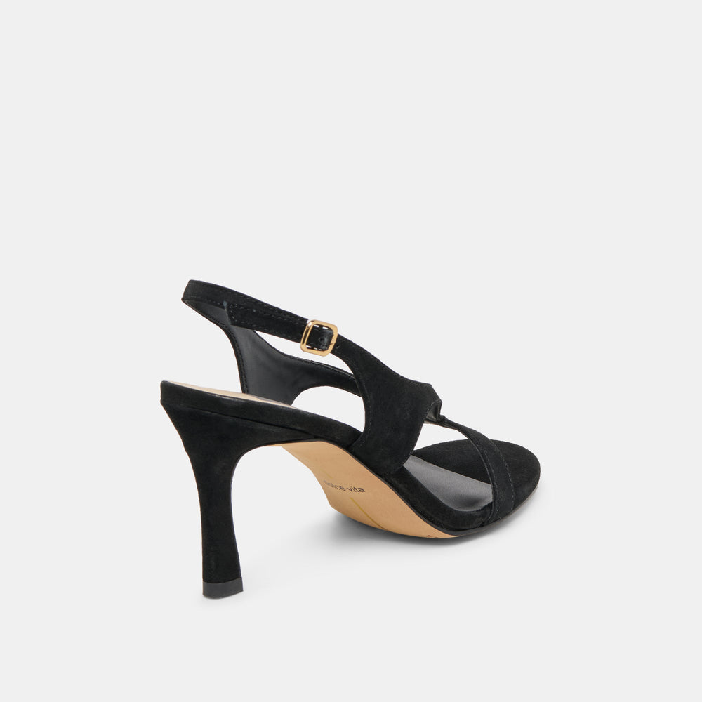 Izela Onyx Suede Heels / Dolce Vita