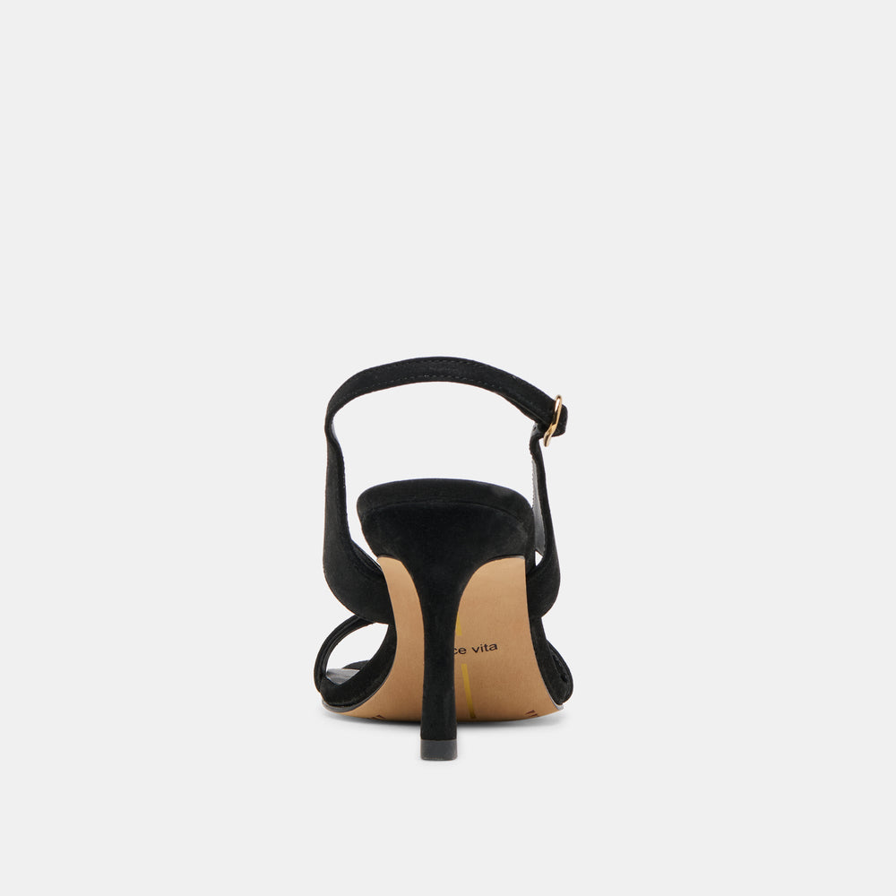 Izela Onyx Suede Heels / Dolce Vita