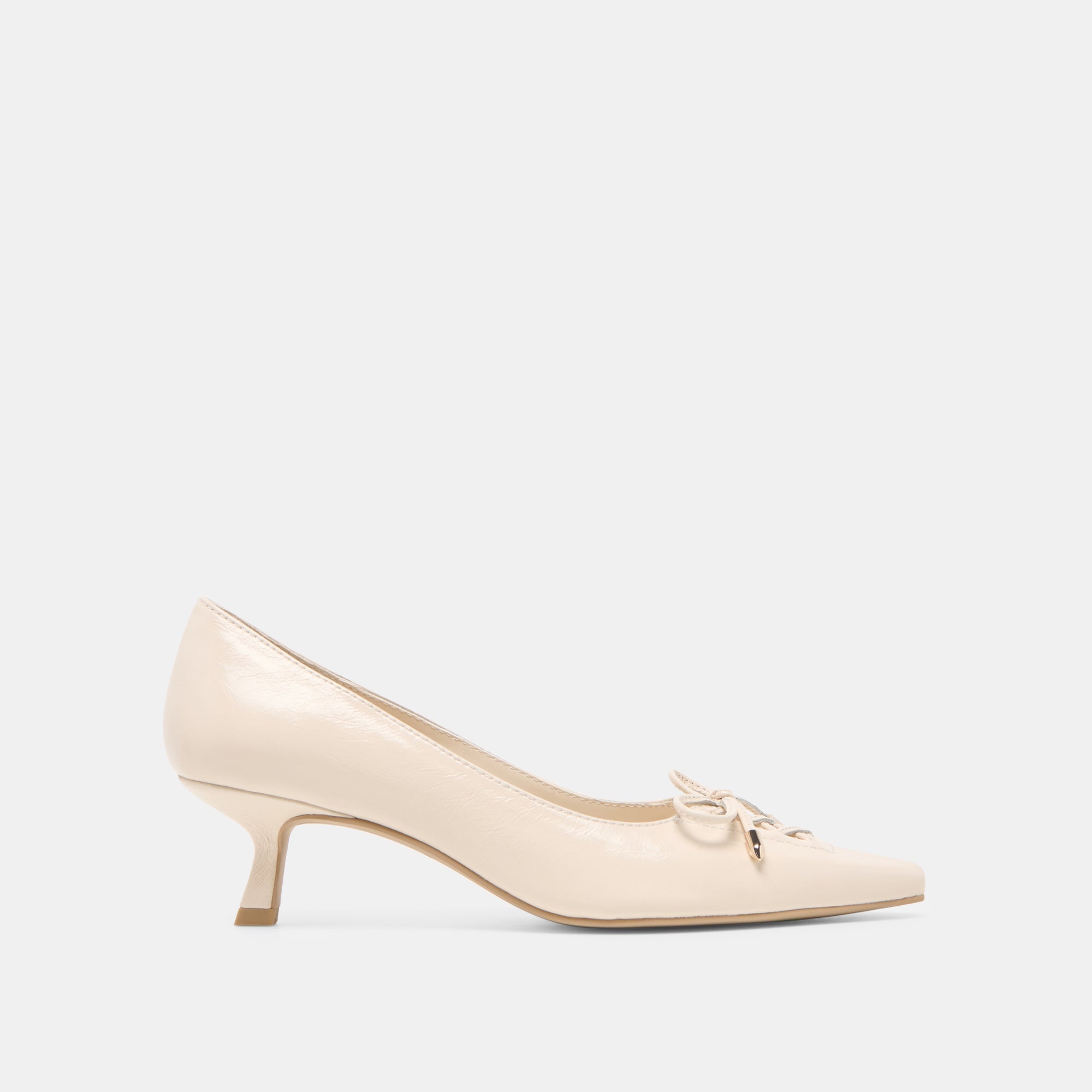 Clarie Bone Crinkle Patent Leather Heels / Dolce Vita