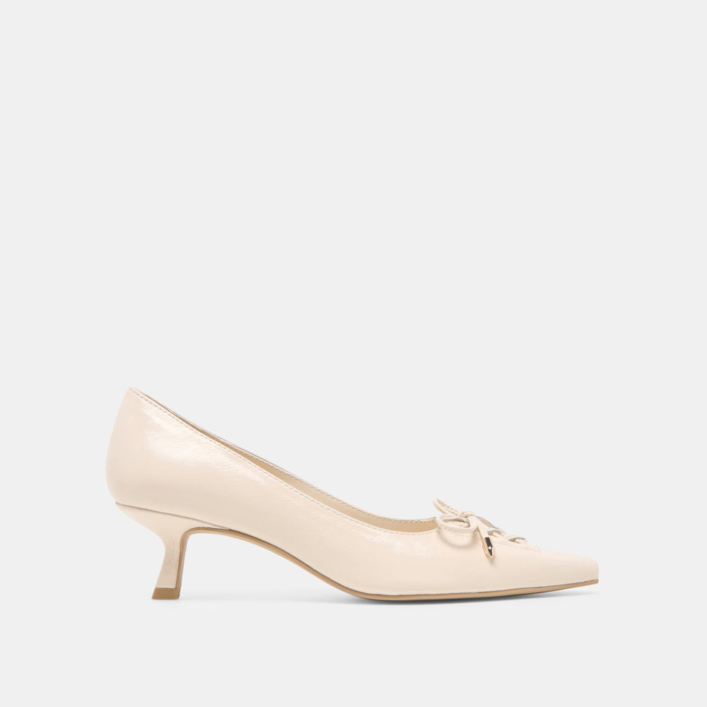 Clarie Bone Crinkle Patent Leather Heels / Dolce Vita