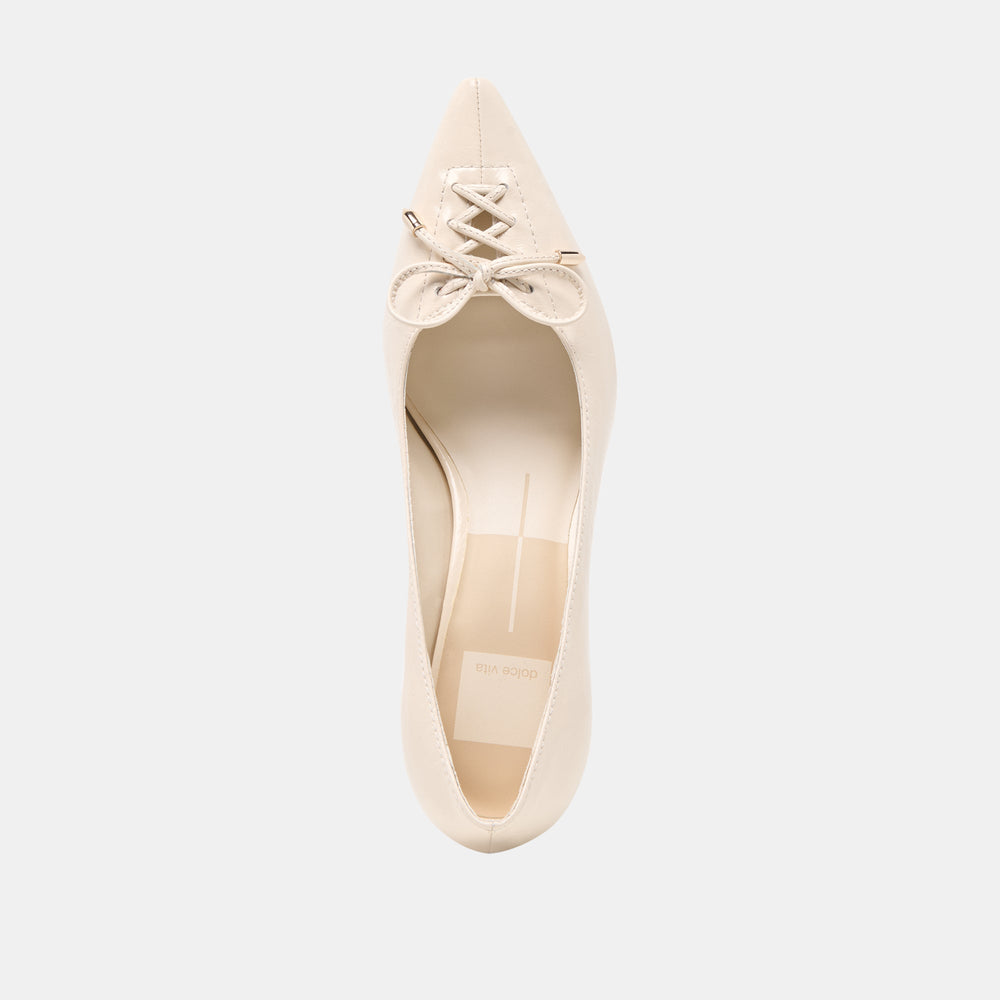 Clarie Bone Crinkle Patent Leather Heels / Dolce Vita