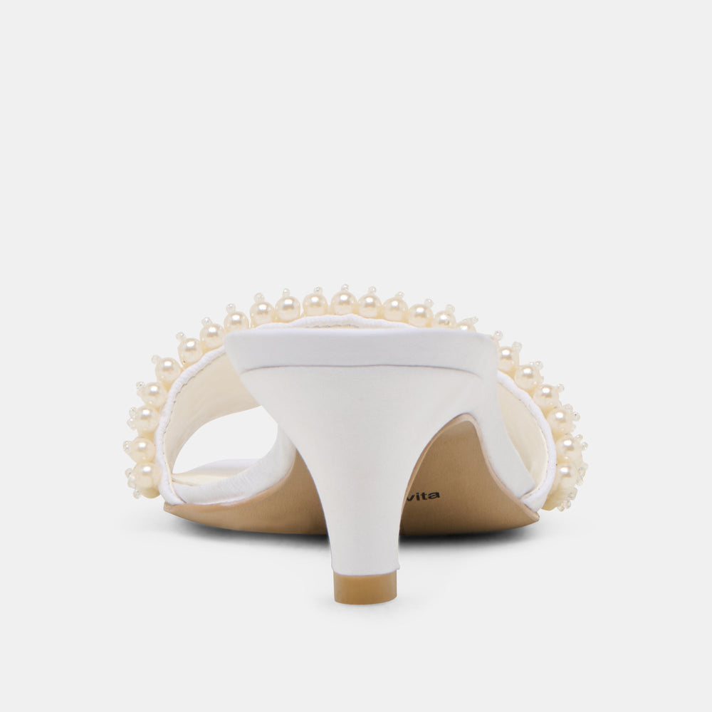 Rexa Pearl Off White Satin Heels / Dolce Vita
