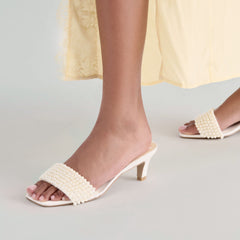 Rexa Pearl Off White Satin Heels / Dolce Vita