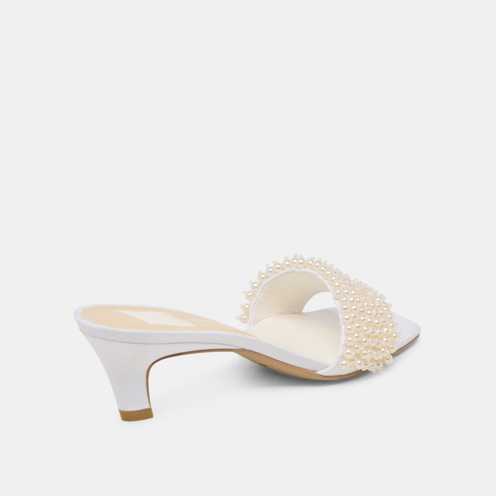 Rexa Pearl Off White Satin Heels / Dolce Vita