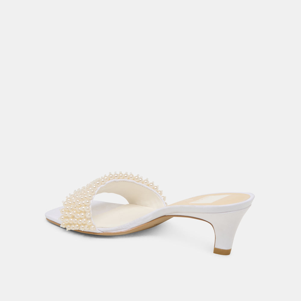 Rexa Pearl Off White Satin Heels / Dolce Vita