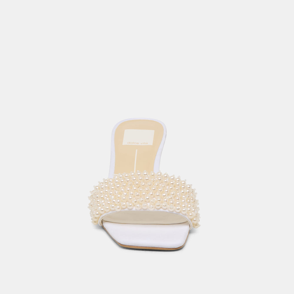 Rexa Pearl Off White Satin Heels / Dolce Vita