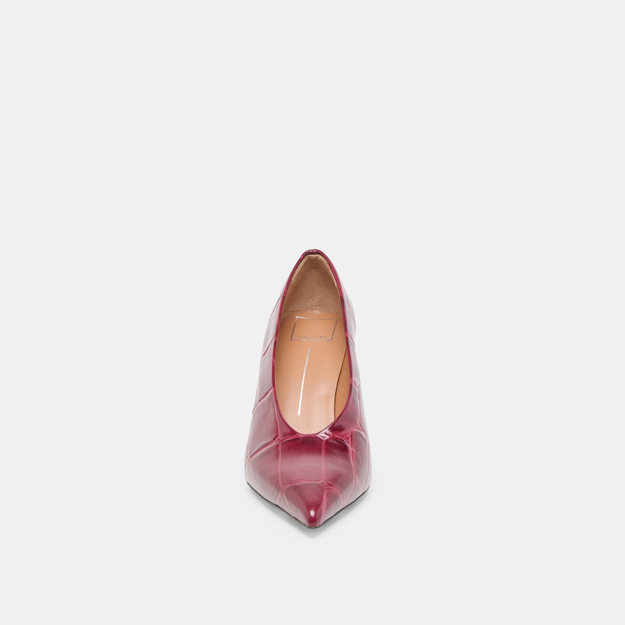 Midge Burgundy Croco Embossed Leather Heels / Dolce Vita