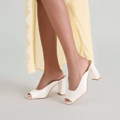 Sabela Off White Satin Heels / Dolce Vita