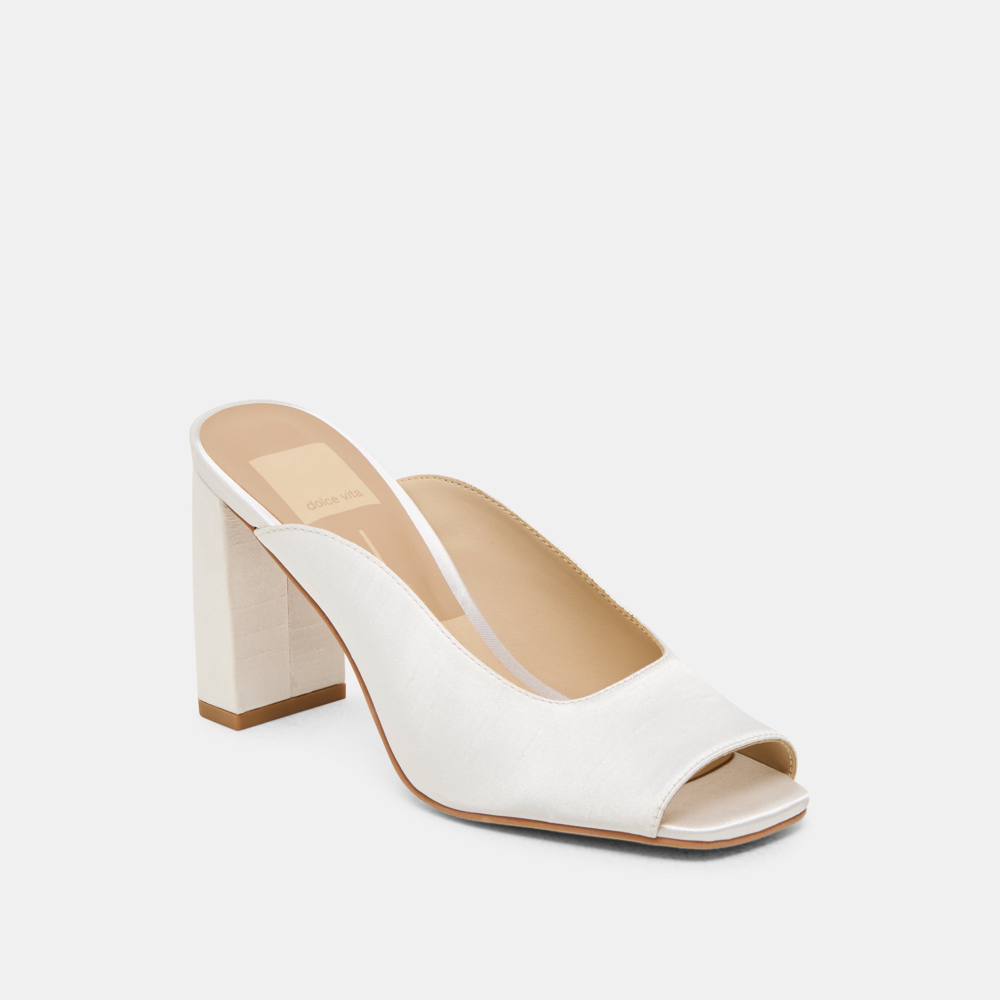 Sabela Off White Satin Heels / Dolce Vita