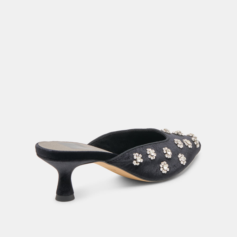 Clara Nero Velvet Heels / Dolce Vita