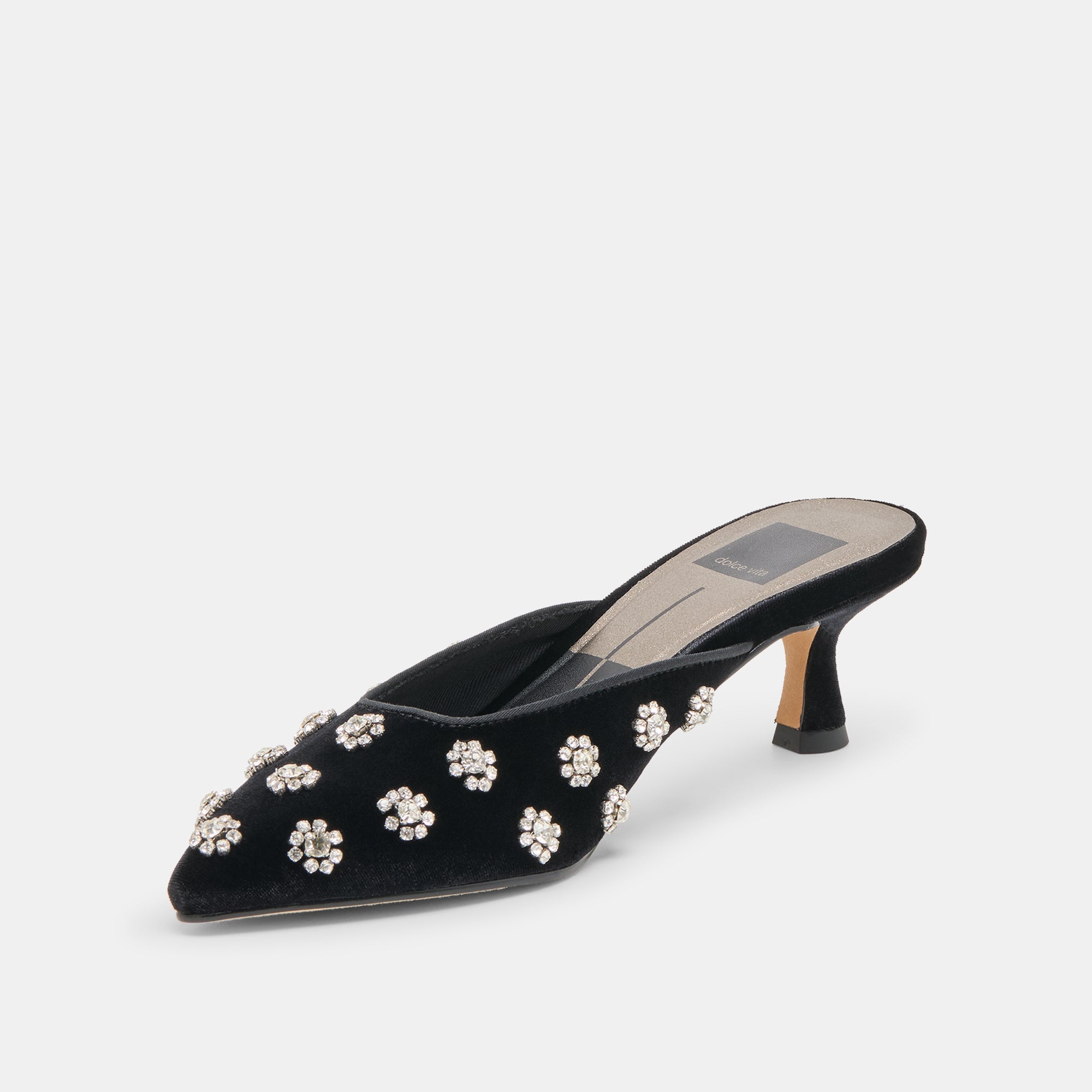 Clara Nero Velvet Heels / Dolce Vita