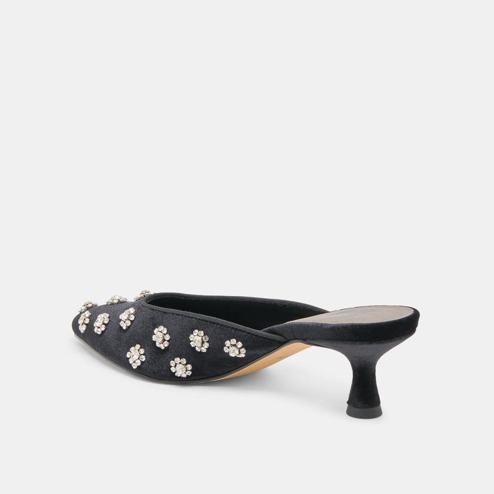 Clara Nero Velvet Heels / Dolce Vita