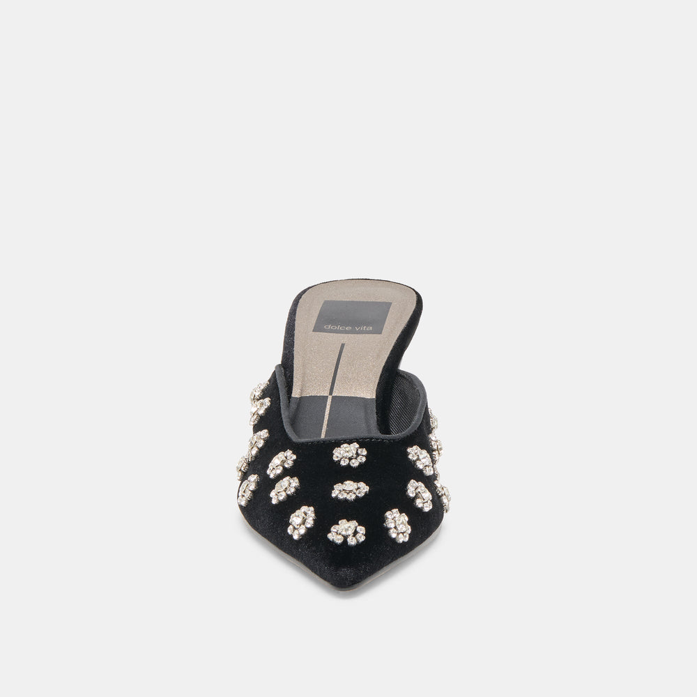 Clara Nero Velvet Heels / Dolce Vita