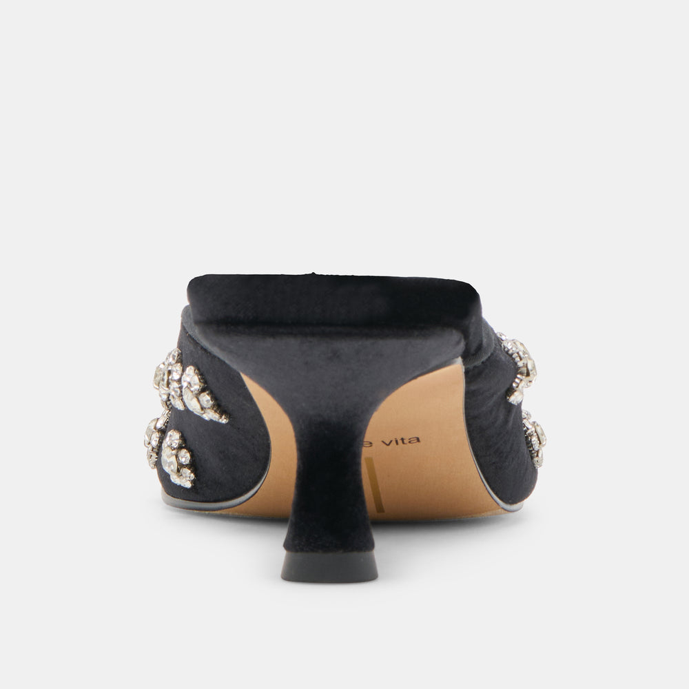 Clara Nero Velvet Heels / Dolce Vita
