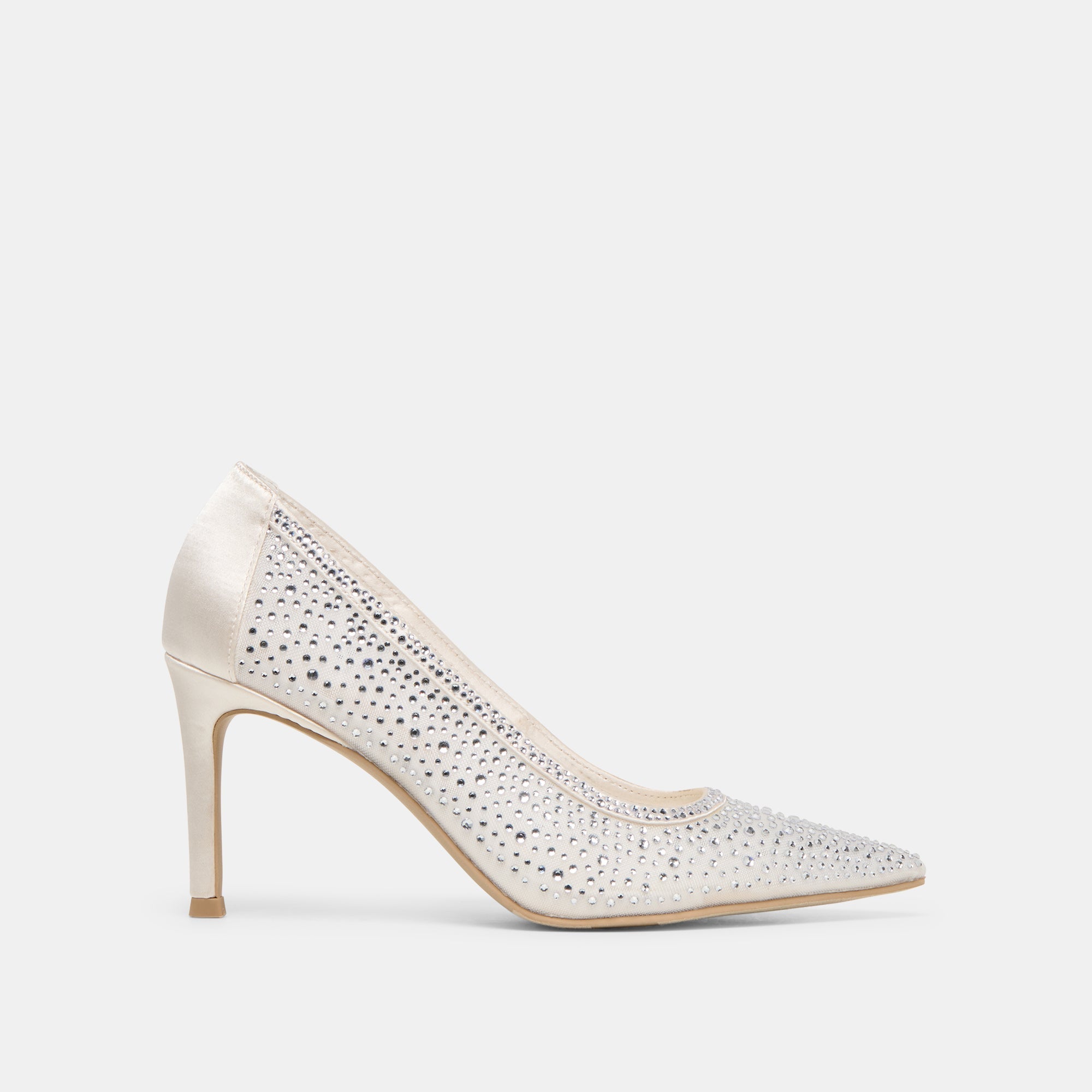 Kashe Crystal White Mesh Heels / Dolce Vita