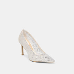 Kashe Crystal White Mesh Heels / Dolce Vita