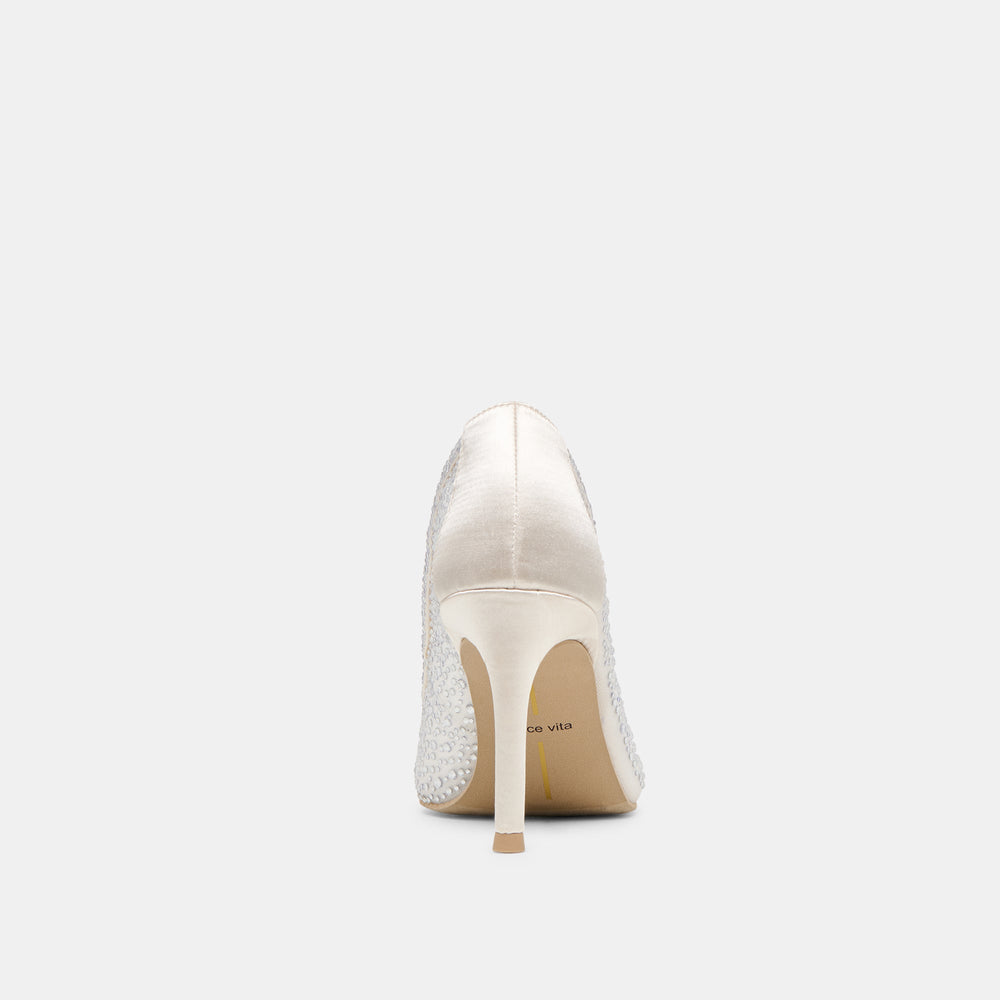 Kashe Crystal White Mesh Heels / Dolce Vita