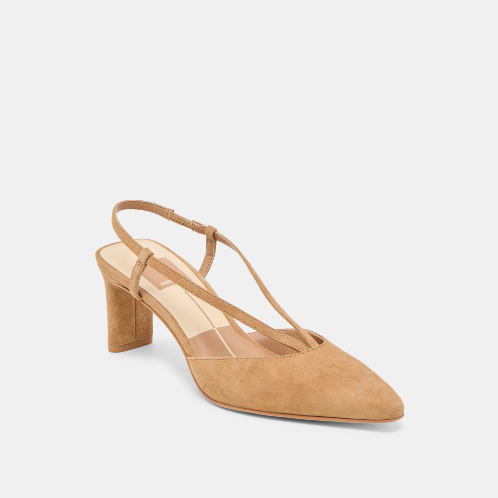 Ginay Lt Brown Suede Heels / Dolce Vita