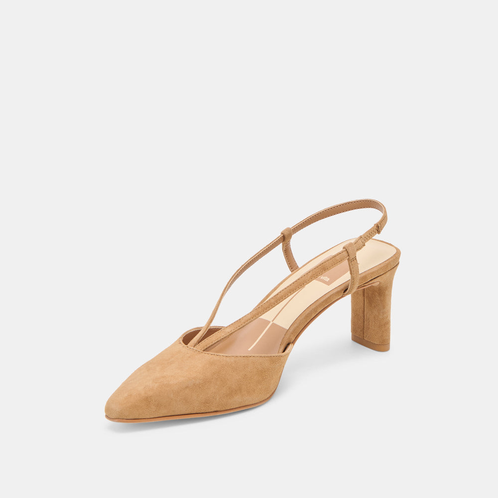 Ginay Lt Brown Suede Heels / Dolce Vita