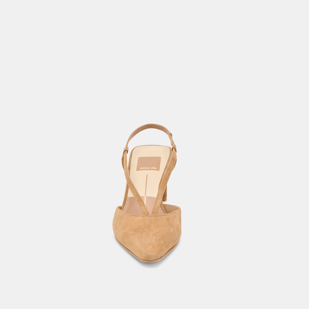 Ginay Lt Brown Suede Heels / Dolce Vita