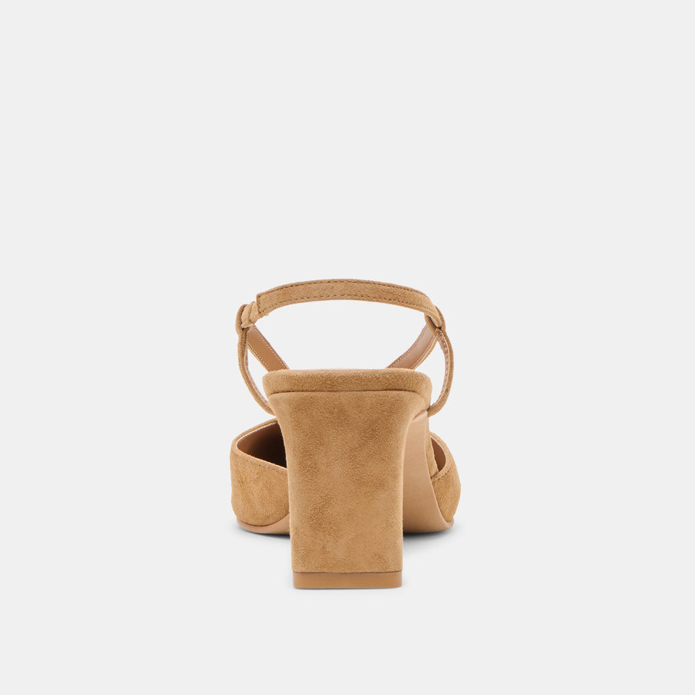 Ginay Lt Brown Suede Heels / Dolce Vita