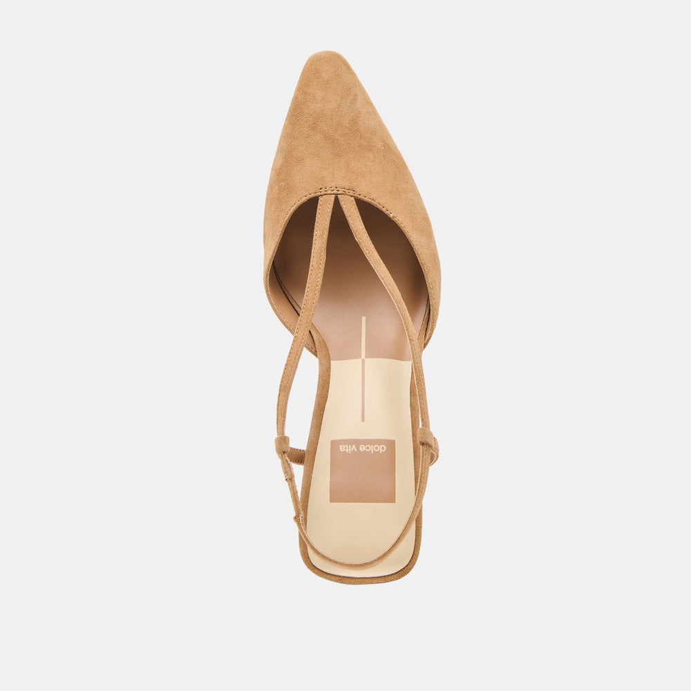 Ginay Lt Brown Suede Heels / Dolce Vita