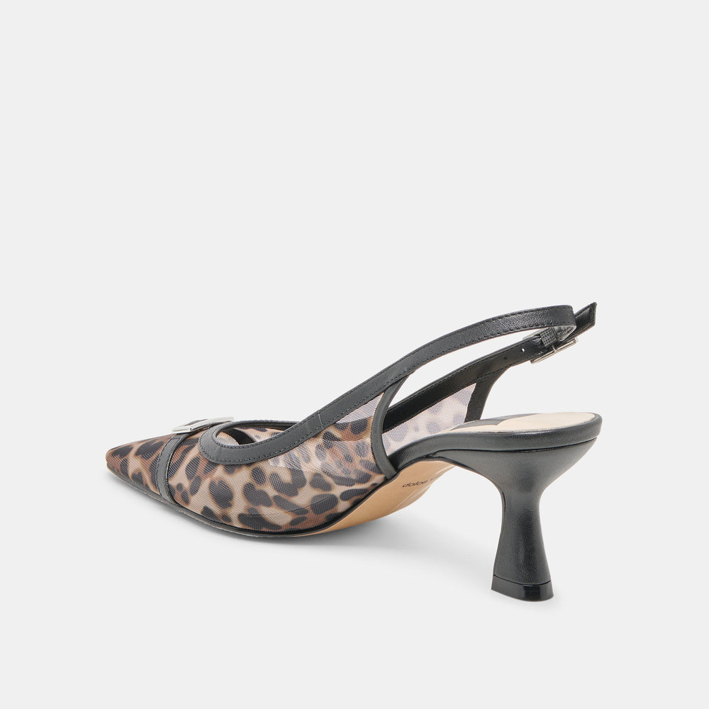 Lorine Leopard Mesh Heels / Dolce Vita